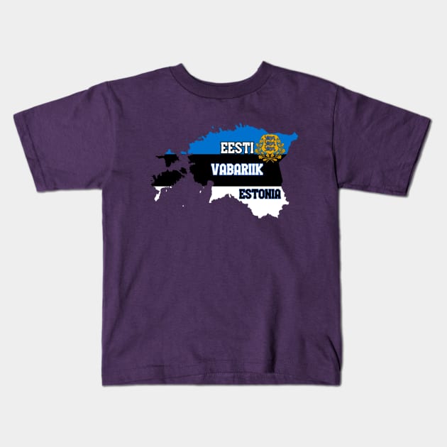 Estonia map & flag Kids T-Shirt by Travellers